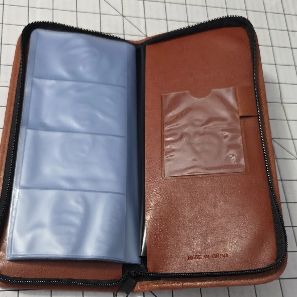 Black and Brown Rolodex Business Card Wallet / Zip Up Binder, NWOT